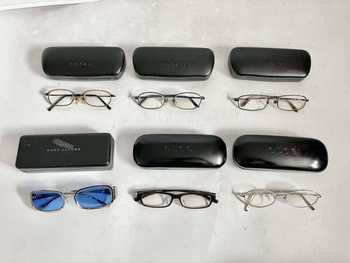 ブランド 眼鏡 メガネ まとめ BVLGARI/GUCCI/MARC JACOBS まとめ売り メガネケース付き (24/5/5)の画像1