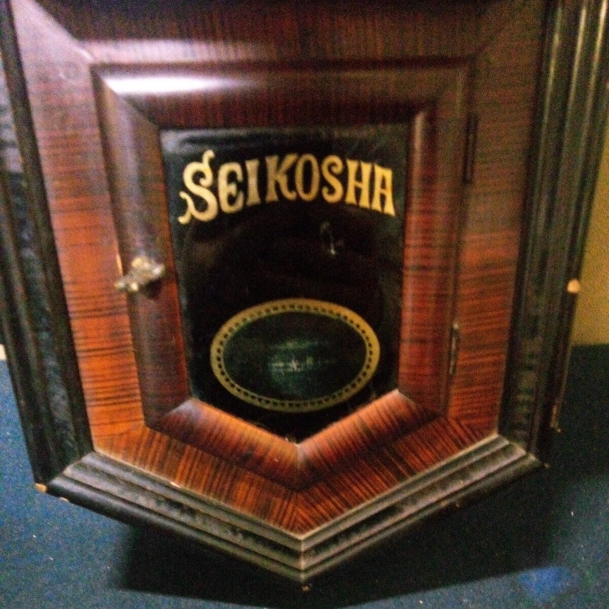 SEIKOSHA 精工舎 掛時計 振り子時計 ボンボン時計 八角 ゼンマイ式 ハイグレード Sマーク アンティーク レトロ ジャンク AD-17_画像3