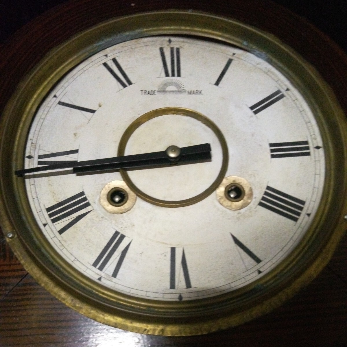 大阪時計 古時計 柱時計 掛時計 振り子時計 ボンボン時計 だるま時計 ゼンマイ式 約49×28cm 厚さ約11cm アンティーク ジャンク AD-27_画像3