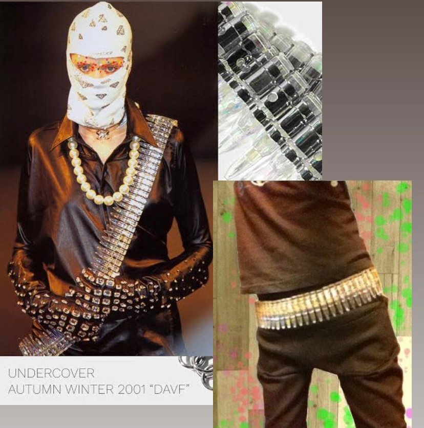 ☆UNDERCOVER アンダーカバー☆AW2001 DAVF COLLECTION BY JUNTAKAHASHI IRIDESCENT BULLET BELT クリスタル弾丸ベルト コレクションピース_画像10