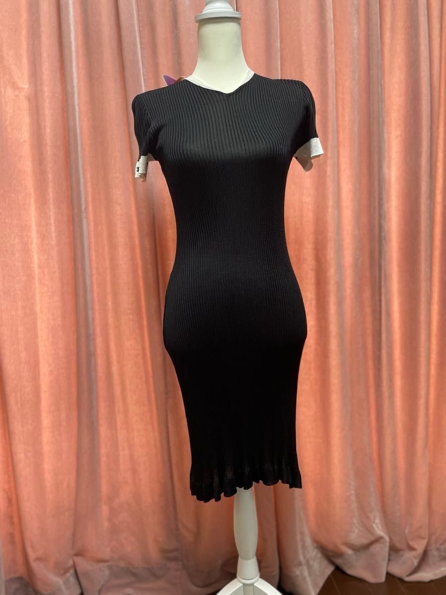 中古・古着通販】CHANEL (シャネル) サマーニットワンピース 中古・古着通販】CHANEL (シャネル) サマーニットワンピース