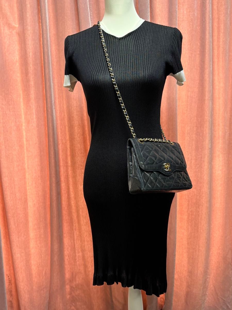 中古・古着通販】CHANEL (シャネル) サマーニットワンピース 中古・古着通販】CHANEL (シャネル) サマーニットワンピース