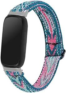 対応 Fitbit inspire 3 交換スパンバンド 交換ベルト 男女共用 調節便利 多色選択 弾力性 花柄バンド ニットバン_画像2