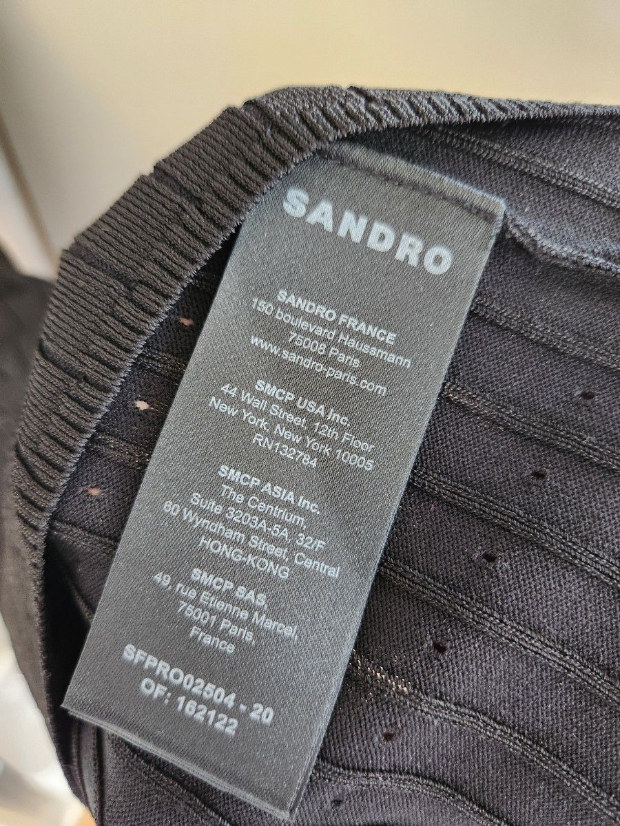 【未使用】Sandro サンドロ  ニットワンピース サイズ36 ブラック