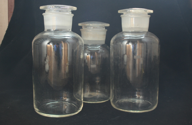 [ подлинная вещь ] реагент бутылка 3 шт. комплект лекарства бутылка античный стеклянная бутылка емкость для хранения пузырь эксперимент прибор Showa Retro стекло ведро 