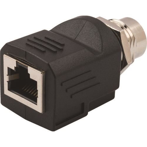 パンドウイット ＲＪ４５⇔Ｍ１２（Ｄコードタイプ）変換アダプタ [ICAM12DRJS]_代表画像又はイメージ画像の場合があります