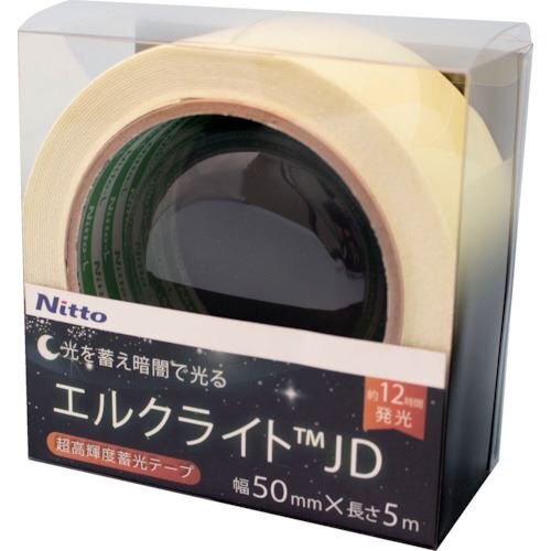 日東エルマテ 超高輝度蓄光テープ ＪＩＳ－ＪＤ級 ０．６ｍｍ×５０ｍｍ×５ｍ グリーン [NB5005D]_代表画像又はイメージ画像の場合があります