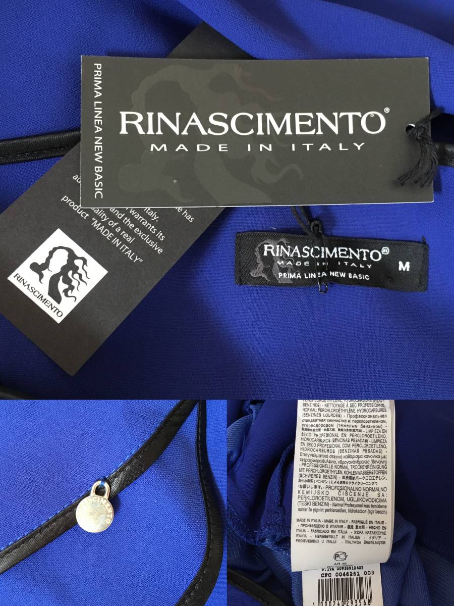 ★新品 イタリア製 RINASCIMENTO リナシメント キャミソール ワンピース ドレス ブルー RW072 M _画像3