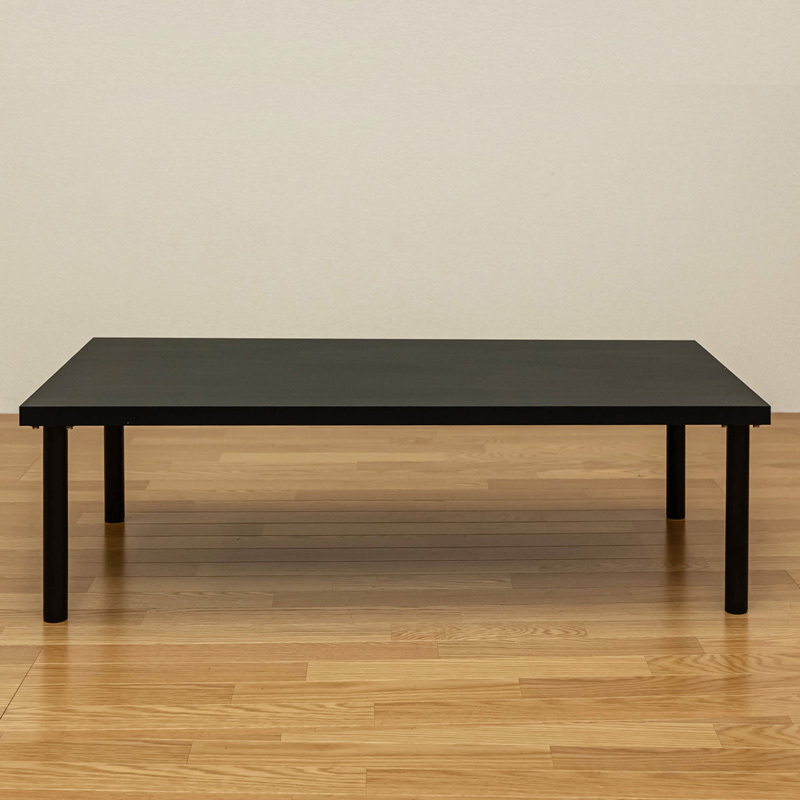 フリーローテーブル 120cm×60cm デスク 黒 白 センターテーブル シンプル 座卓 長方形 作業台 TZ-1260(BK) ブラックの画像4