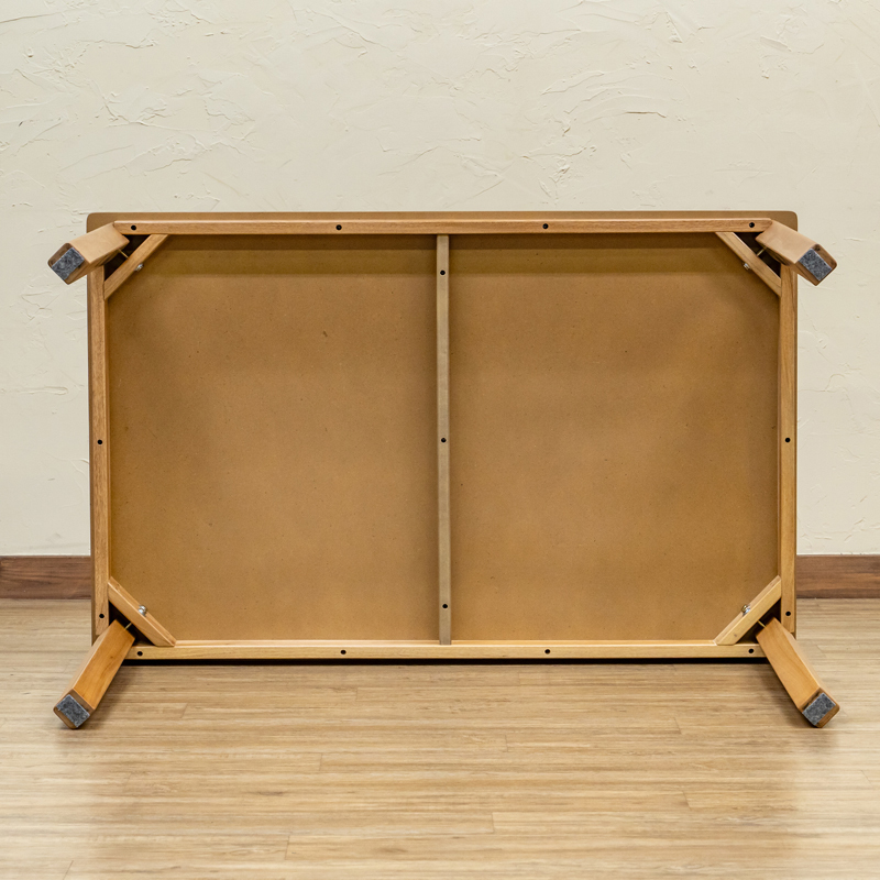 ダイニングテーブル 110cm 4人用 シンプル 作業台 デスクにも 木製マホガニー IT-J04 (LBR) ライトブラウン_画像5