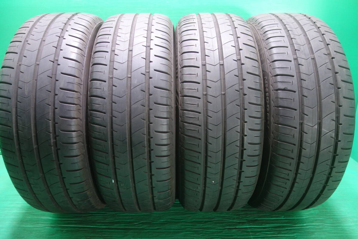 L1622-21 送料無料 225/55R17 サマータイヤ 夏 4本セット ブリヂストン ECOPIA NH100RV 8分山 溝たっぷり 2021年製 パンクチェック済_画像1