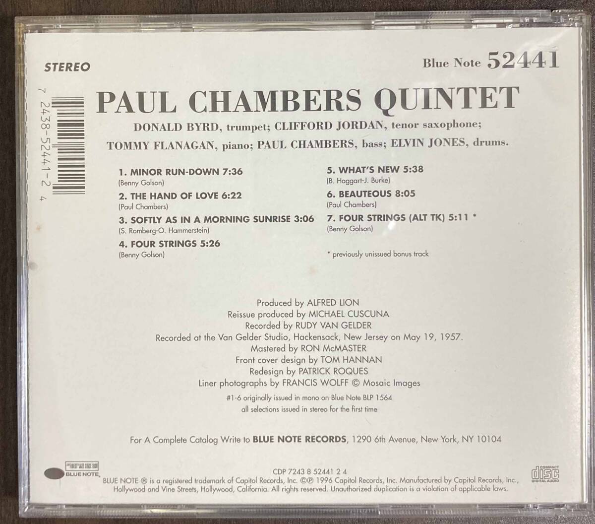 Paul Chambers / Paul Chambers Quintet 中古CD　輸入盤　帯付き　BLUE NOTE _画像3