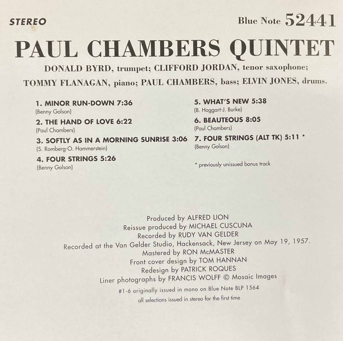Paul Chambers / Paul Chambers Quintet 中古CD　輸入盤　帯付き　BLUE NOTE _画像5