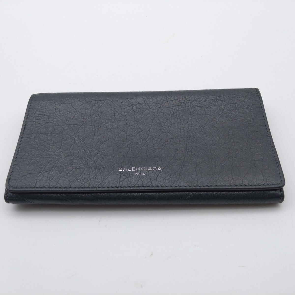  Balenciaga BALENCIAGA long wallet leather gray series pocket many. 