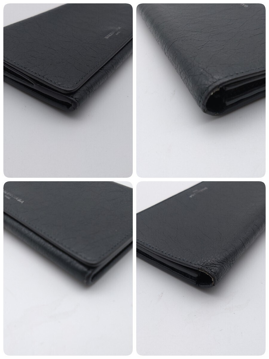  Balenciaga BALENCIAGA long wallet leather gray series pocket many. 