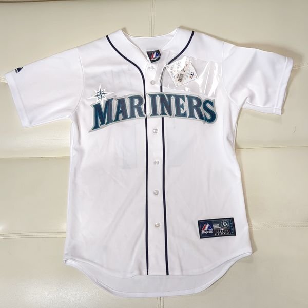 タグ付 USA製 川崎宗則 マリナーズ マジェスティック レプリカユニフォーム S ベースボールシャツ Seattle Mariners MLBの画像4