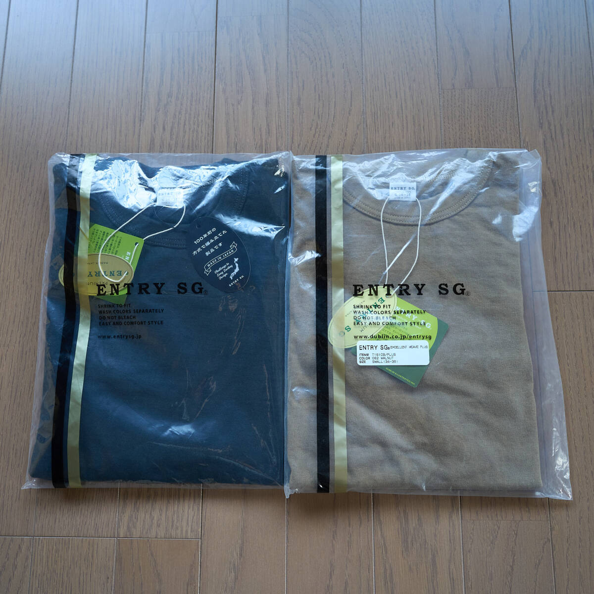 ENTRY SG（エントリー・エスジー）長袖Tシャツ 2枚セット T161CB Plus 黒/ベージュ_画像1
