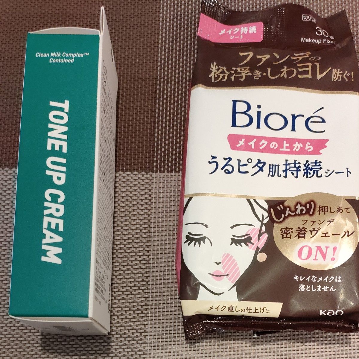 ペリペラ ミルク ブラー トーン アップ クリーム 05 シカ 60ml，Biore メイク持続シート30枚