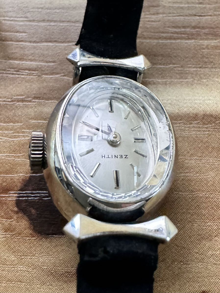 ゼニス ZENITH 腕時計 手巻き 2針 シルバーダイヤル ヴィンテージ アンティーク レディース 高級時計 ハイブランド_画像6