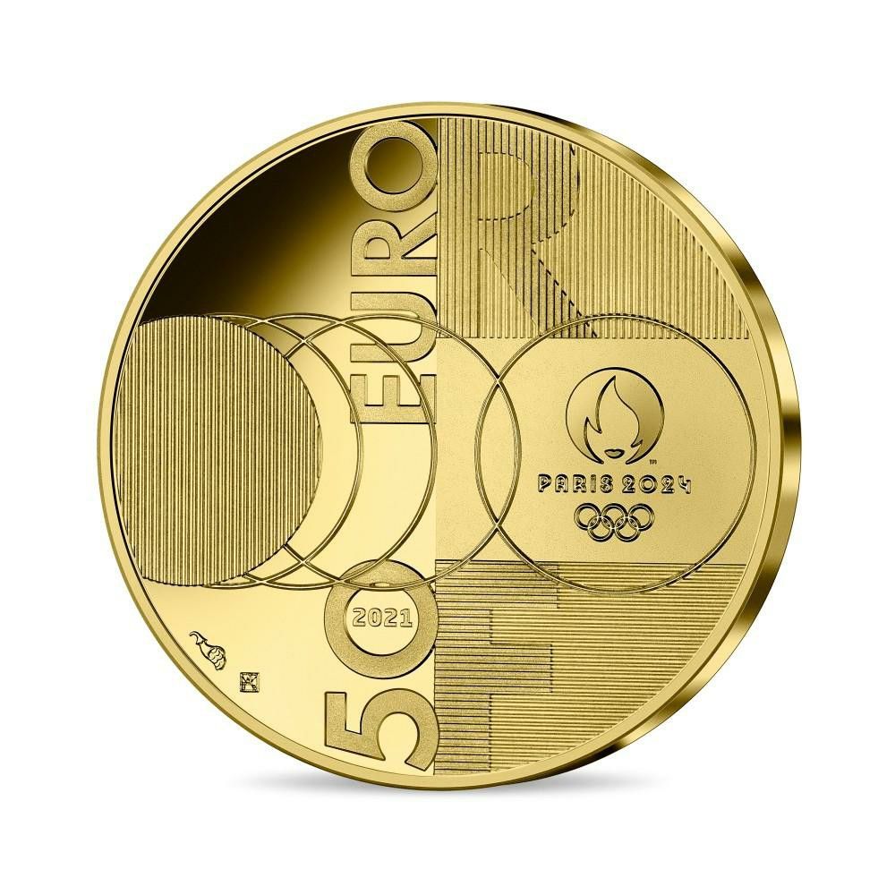 2021 フランス 東京-パリ オリンピック 引継記念 50ユーロ プルーフ金貨