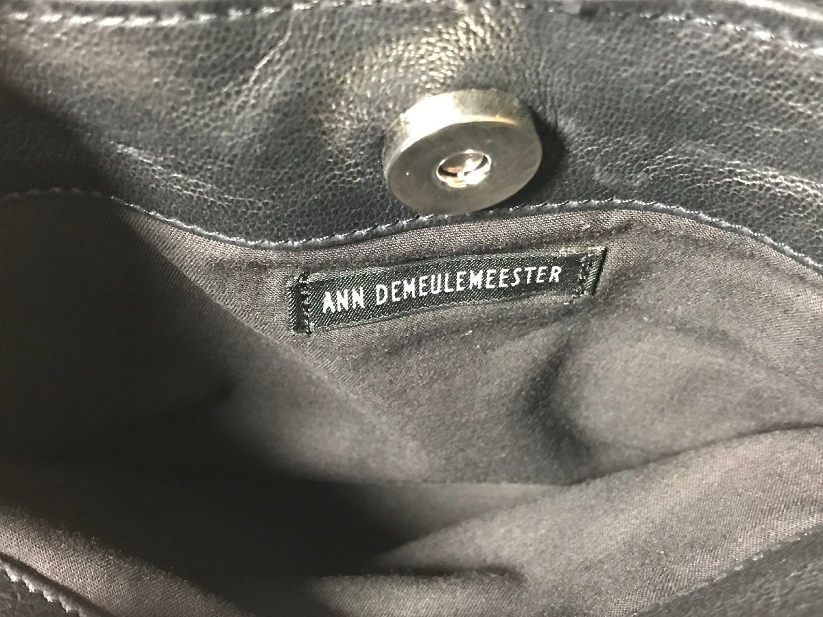 未使用 タグ付き ANN DEMEULEMEESTER アンドゥムルメステール レザー ショルダーバッグ ブラック バッグ_画像7