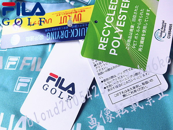 ■新品【FILA GOLF】フィラゴルフ COOL TOUCH接触冷感 全体飛びロゴ モックネック半袖シャツ■TQ/LL_画像4