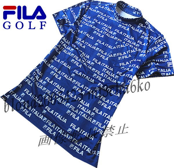 # новый товар [FILA GOLF] filler Golf COOL TOUCH контакт охлаждающий в целом скол Logo mok шея рубашка с коротким рукавом #BL/L