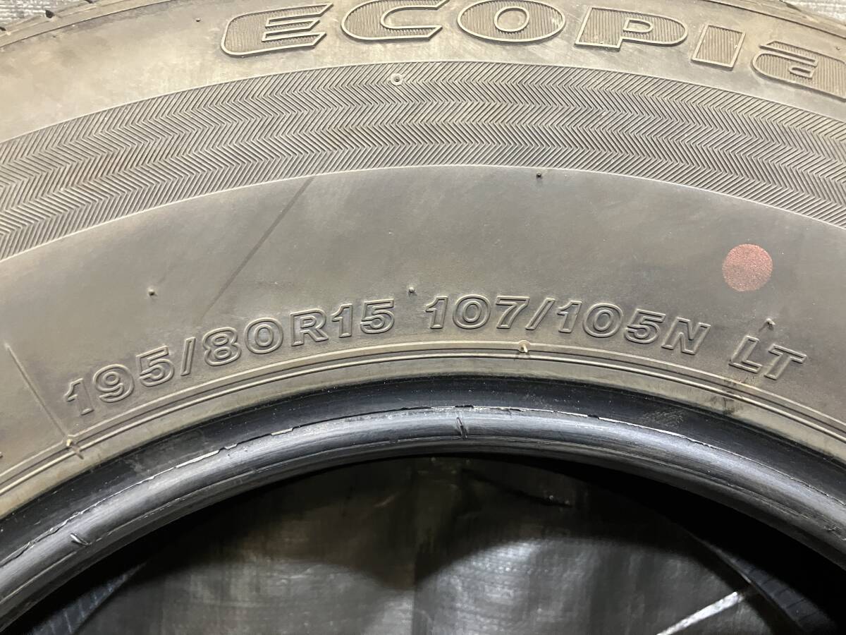 ブリヂストン 195/80R15 107/105L RD613 2本セット 中古タイヤ 2021年 195/80-15 キャラバン ハイエース_画像8