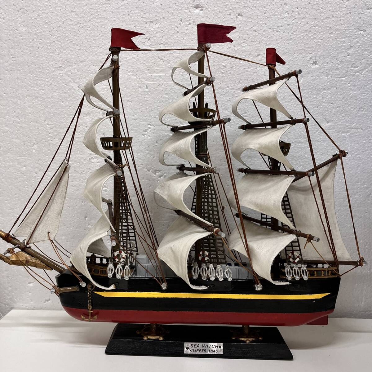 [C-25082]SEA WITCH 1846 year large sailing boat model sailing boat boat model wooden ornament interior decoration collection objet d'art collection 