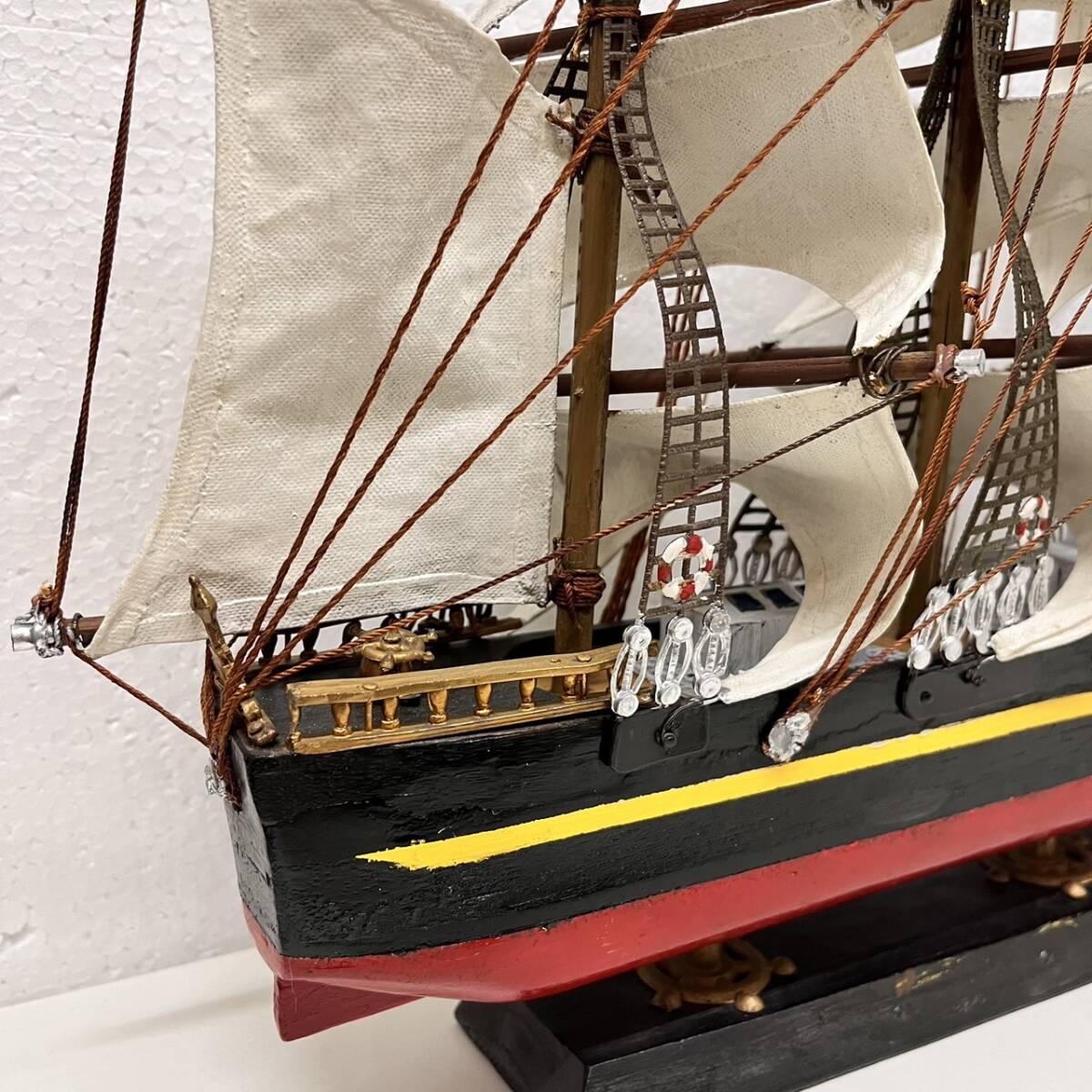 【C-25082】SEA WITCH 1846年 大型 帆船模型 帆船 船 模型 木製 置物 インテリア 飾り コレクション オブジェ コレクション_画像10