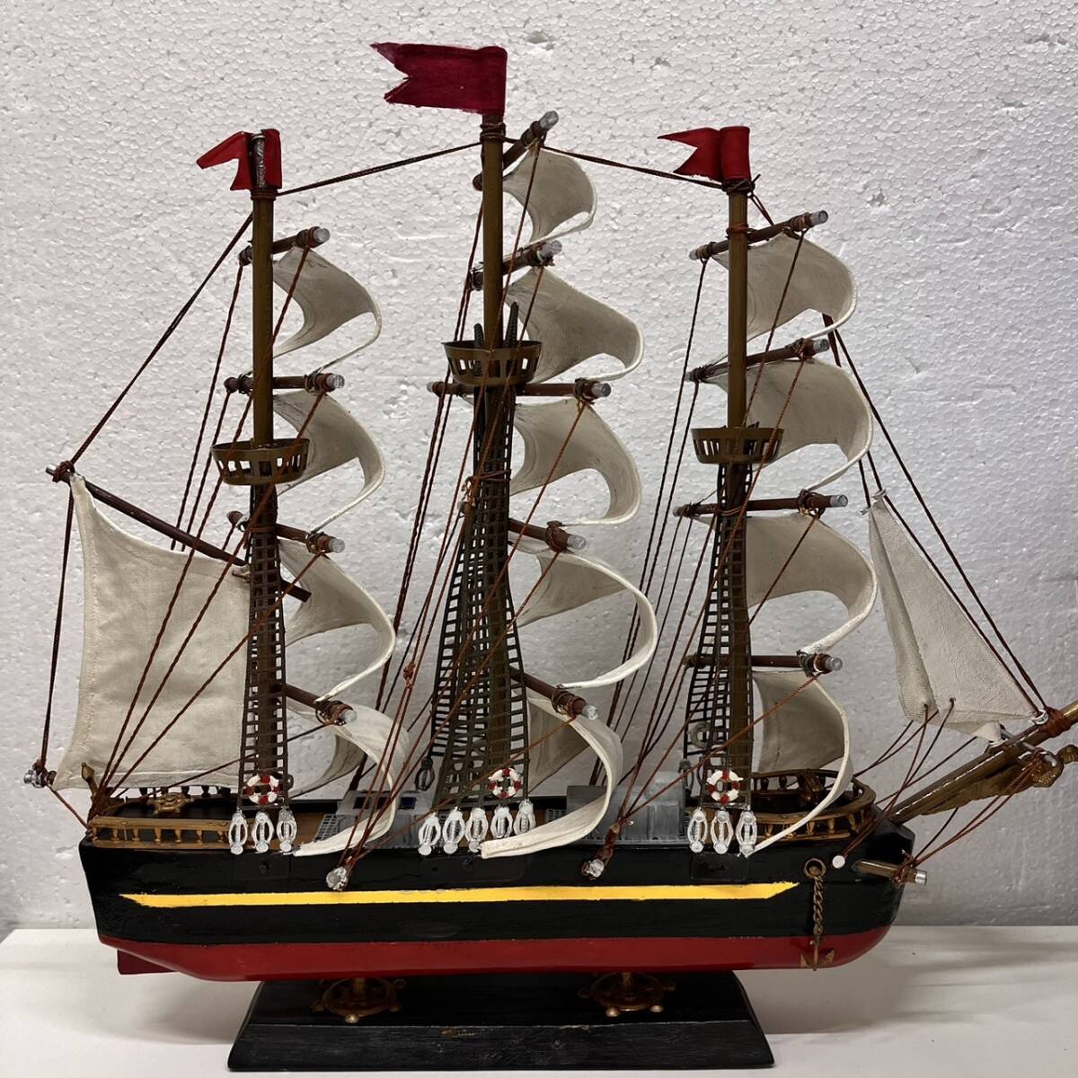 【C-25082】SEA WITCH 1846年 大型 帆船模型 帆船 船 模型 木製 置物 インテリア 飾り コレクション オブジェ コレクション_画像2