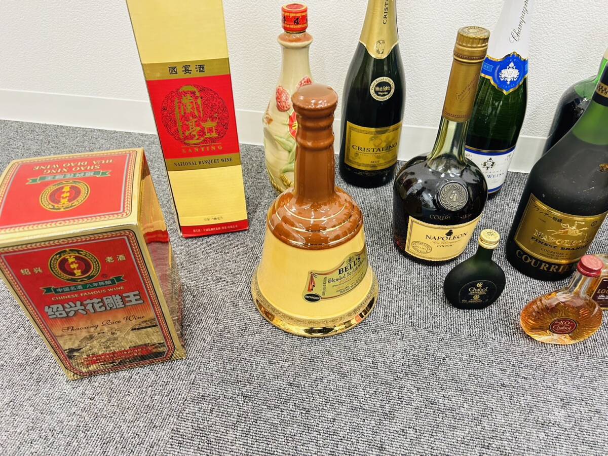 【TJ-3844a】1円～ お酒おまとめ 洋酒 中国酒 ワイン ウィスキー ブランデー コニャック ナポレオン 未開栓 古酒 長期保管品 飲み比べ _画像3