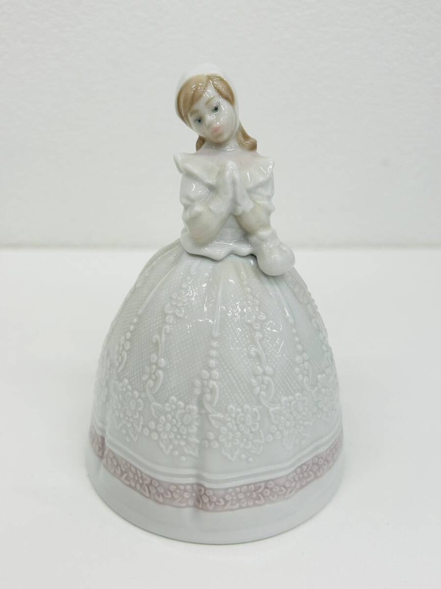 [TJ-3887]1 иен ~ LLADRO Lladro figyu Lynn платье девушка настольный bell керамика кукла украшение б/у хранение товар коллекция коробка иметь 