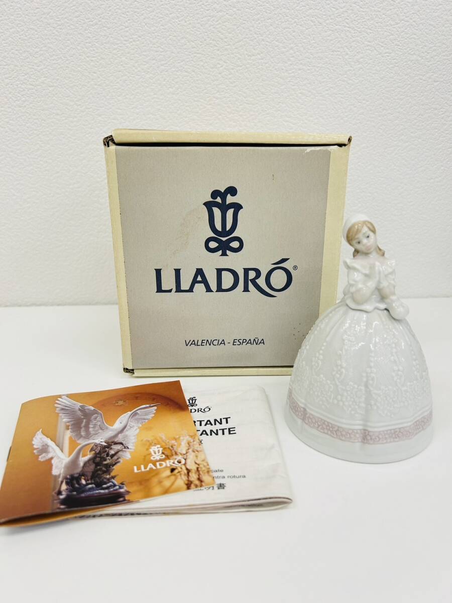 [TJ-3887]1 иен ~ LLADRO Lladro figyu Lynn платье девушка настольный bell керамика кукла украшение б/у хранение товар коллекция коробка иметь 