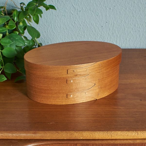 [ free shipping ][79995] shaker box oval / S size storage case basket interior miscellaneous goods tree. box cover attaching box Cherry material 