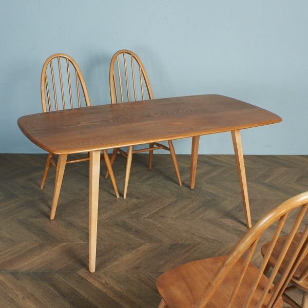 [78231]レア Ercol プランクテーブル エルム アーコール ダイニングテーブル 英国 ヴィンテージ 木製 シンプル ナチュラル ビンテージ_画像1