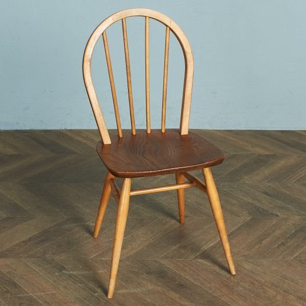 [74435]ercol スポーク 4本 フープバックチェア アーコール 椅子 ダイニングチェア 曲木椅子 エルム材 天然木 イギリス 英国 シンプル_画像1