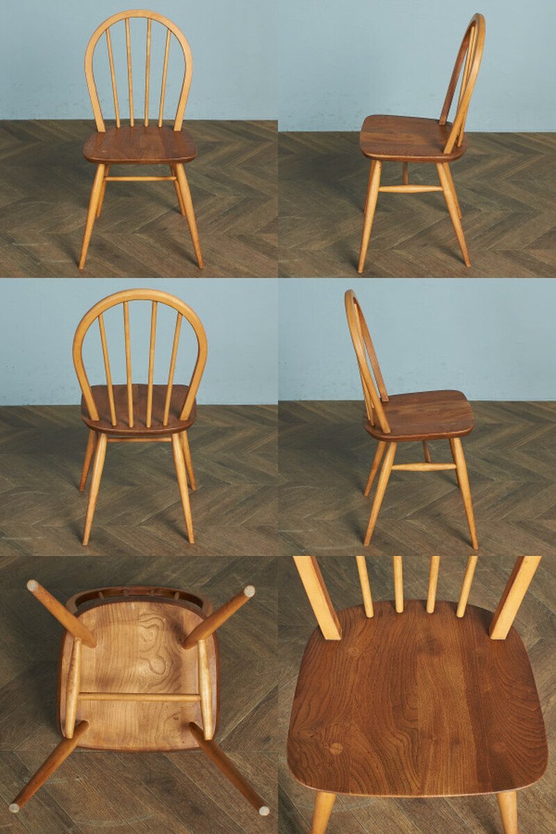 [74432]ercol スポーク 4本 フープバックチェア アーコール 椅子 ダイニングチェア 曲木椅子 エルム材 天然木 イギリス 英国 シンプル_画像5