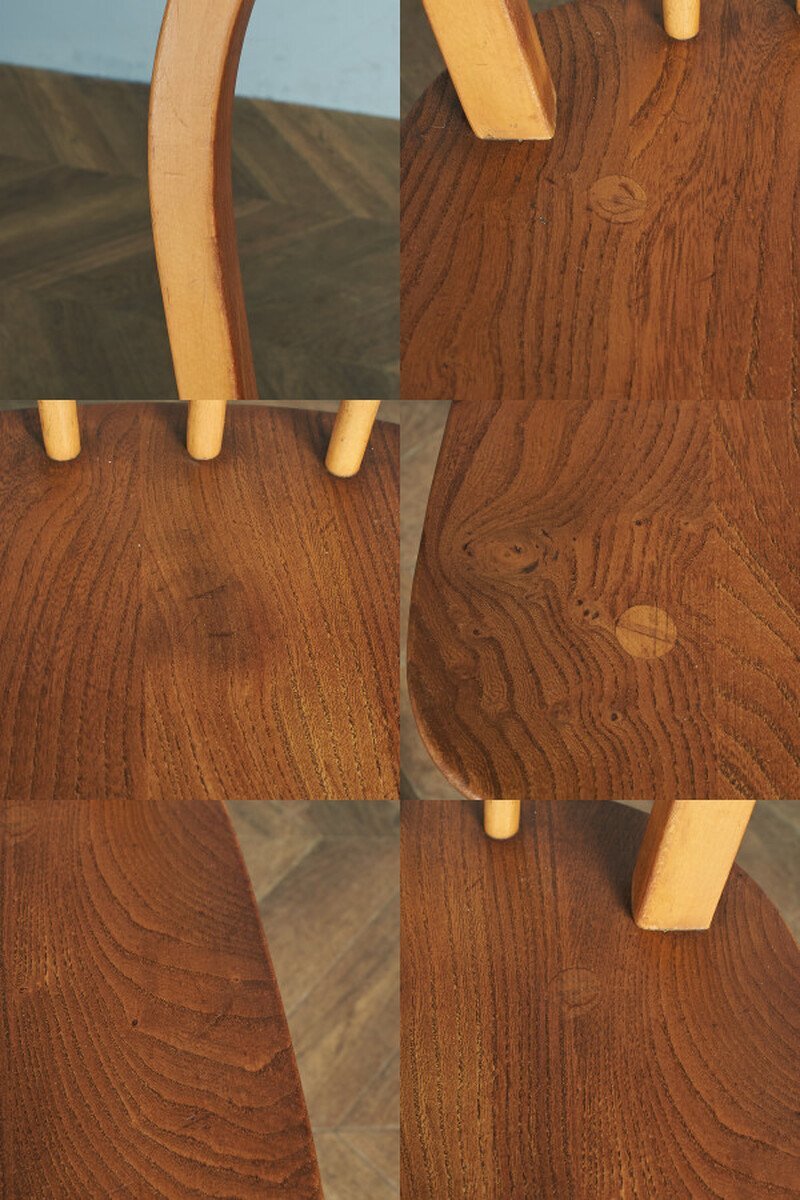 [74432]ercol スポーク 4本 フープバックチェア アーコール 椅子 ダイニングチェア 曲木椅子 エルム材 天然木 イギリス 英国 シンプル_画像6