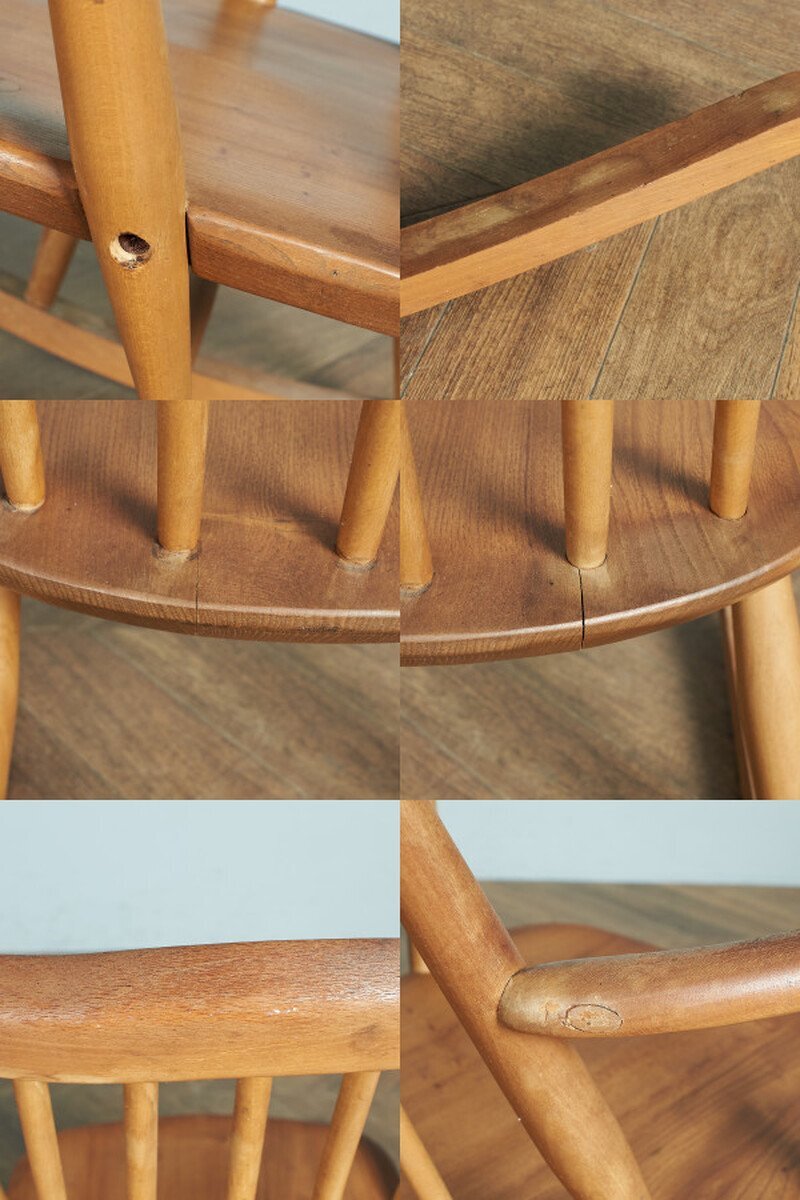 [77383]ERCOL ゴールドスミス ロッキングチェア アーコール 英国 ヴィンテージ イス 安楽椅子 揺り椅子 木製 無垢 イギリス ナチュラル_画像8