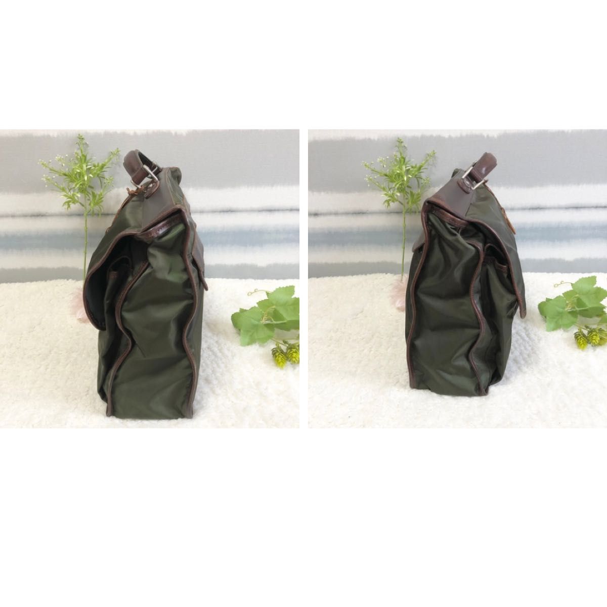 超希少 【Felisi】フェリージ 牛革レザー×ナイロン 1908 カーキ 超希少 【Felisi】フェリージ 牛革レザー×ナイロン 1908 カーキ