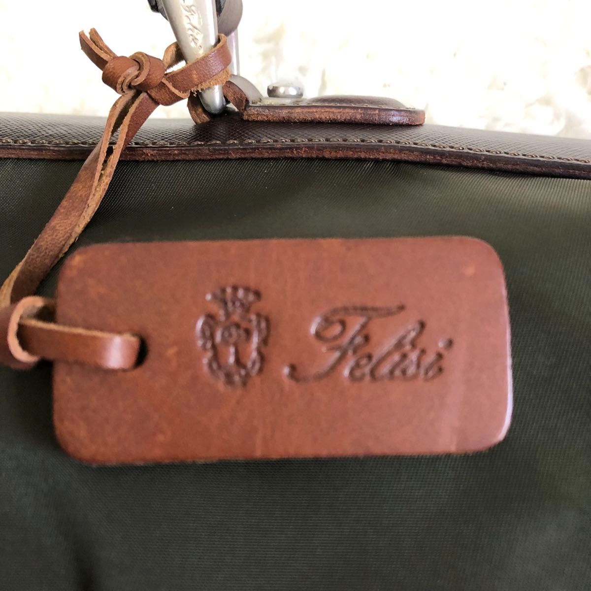 超希少 【Felisi】フェリージ 牛革レザー×ナイロン 1908 カーキ 超希少 【Felisi】フェリージ 牛革レザー×ナイロン 1908 カーキ