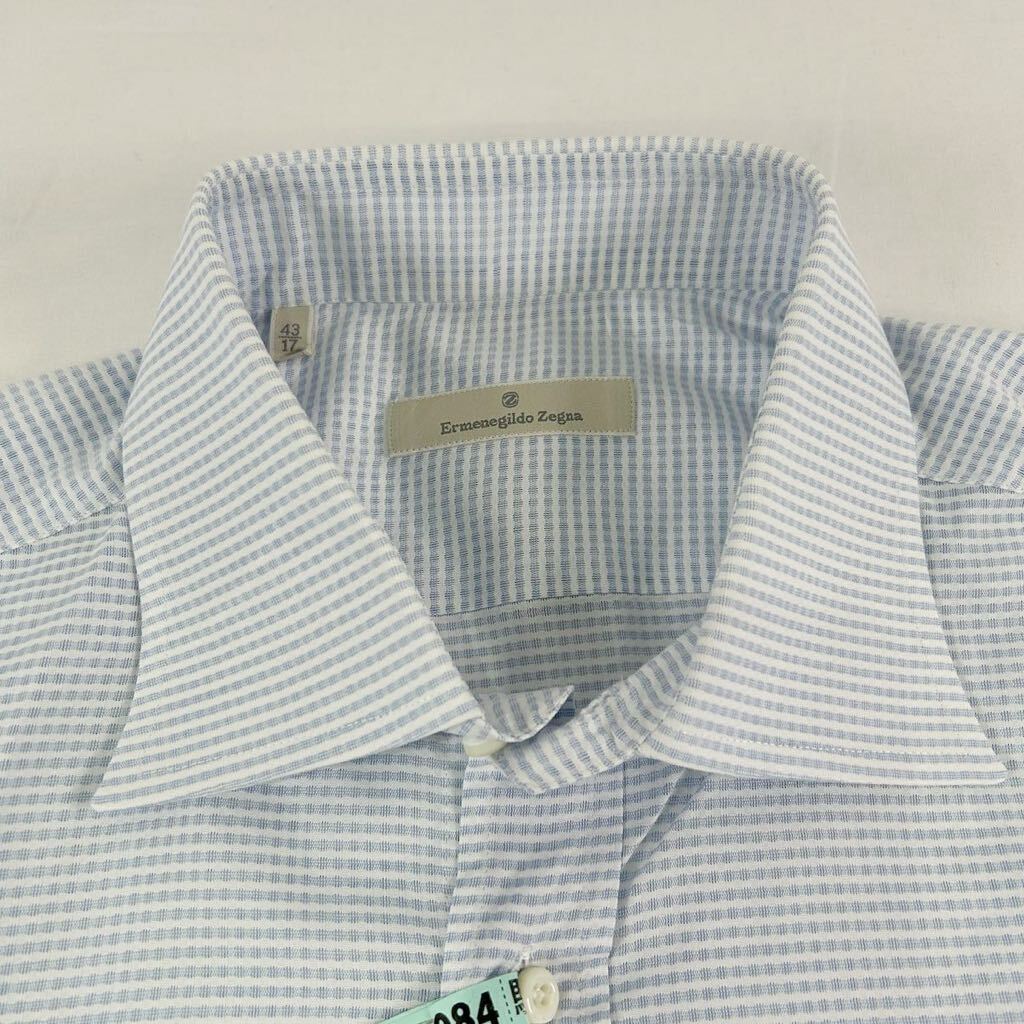 C3 大きいサイズ Ermenegildo Zegna エルメネジルド・ゼニア 長袖シャツ ワイシャツ ドレスシャツ ブルー size43/17 メンズ 男性用の画像4