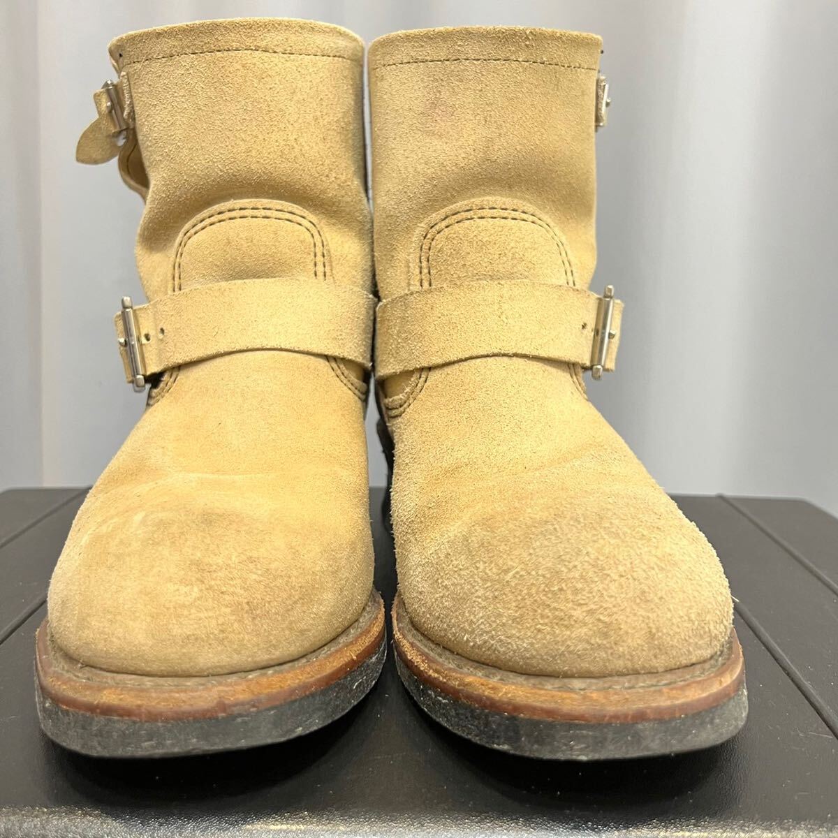 【即決】激レア 廃番 US7.5 25.5-26cm 2965 レッドウィング RED WING エンジニアブーツ スエード ブーツ ショート エンジニア ベージュ_画像9