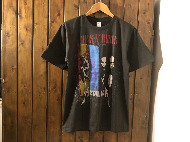 新品●ガンズアンドローゼズ & メタリカ　ビンテージスタイル　ツアーTシャツ［L］●へヴィメタル/ロックバンド/GUNS/METALLICA_画像1