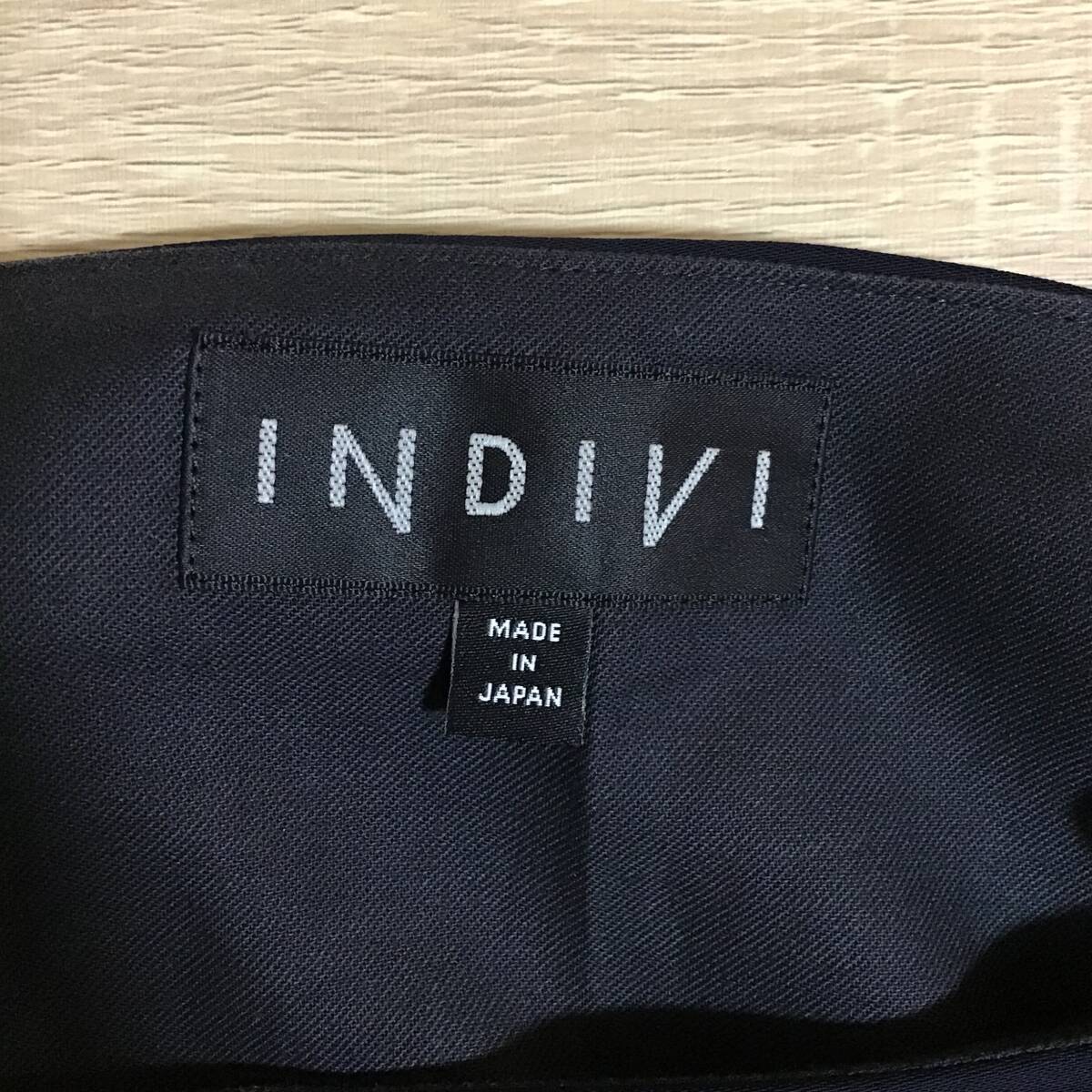 A541◇INDIVI｜インディヴィ　台形スカート　ネイビー　サイズS_画像4