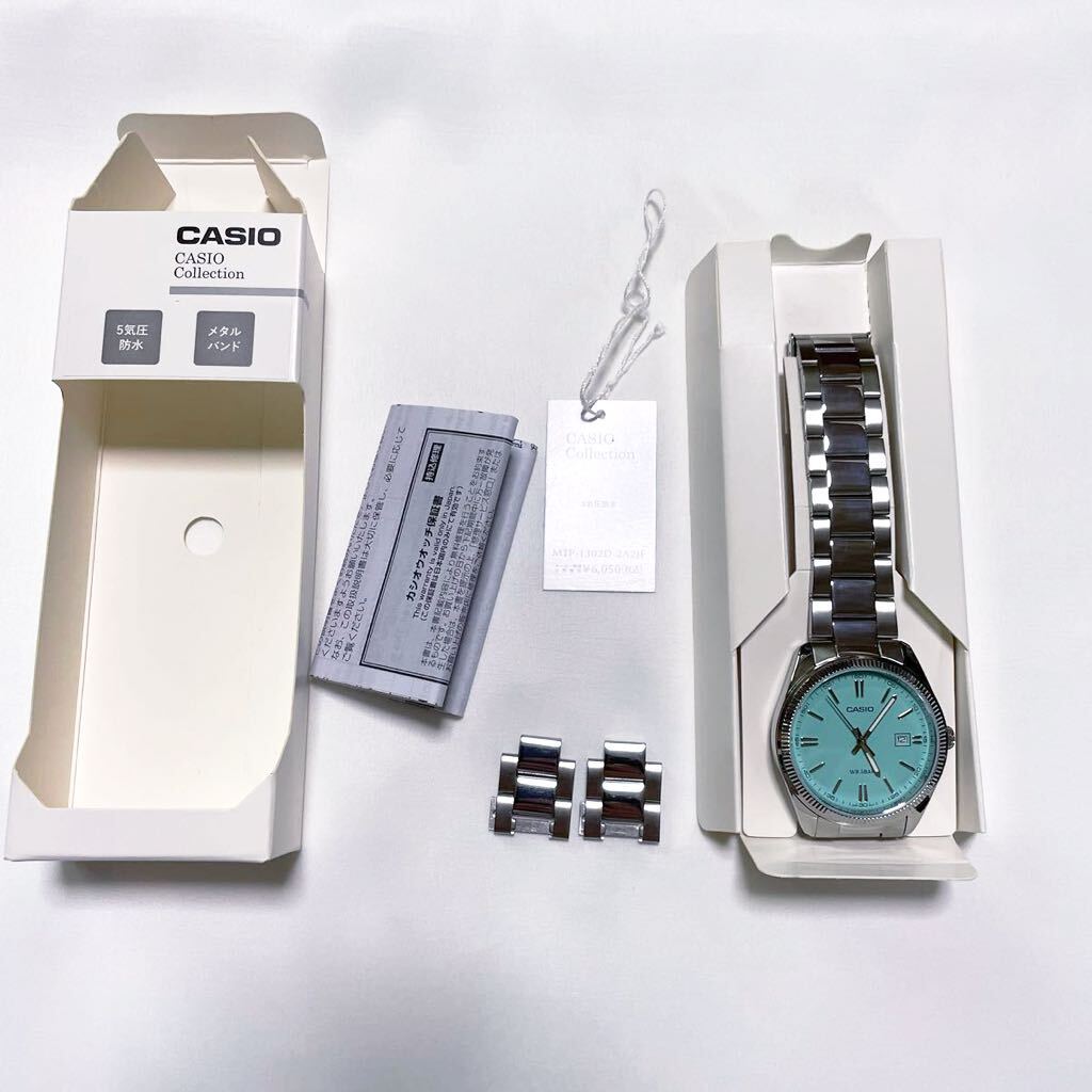 美品 casio カシオ MTP-1302D-2A2JF ターコイズブルー ティファニーブルー 腕時計 カシオ チープカシオ_画像2