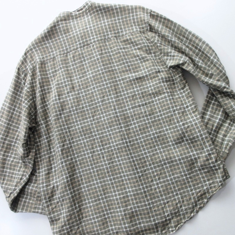 【GAP ギャップ】90年代 ヴィンテージ リネンレーヨン バンドカラーシャツ 大きいサイズ!! （90s vintage 麻レーヨン 着心地◎）の画像6