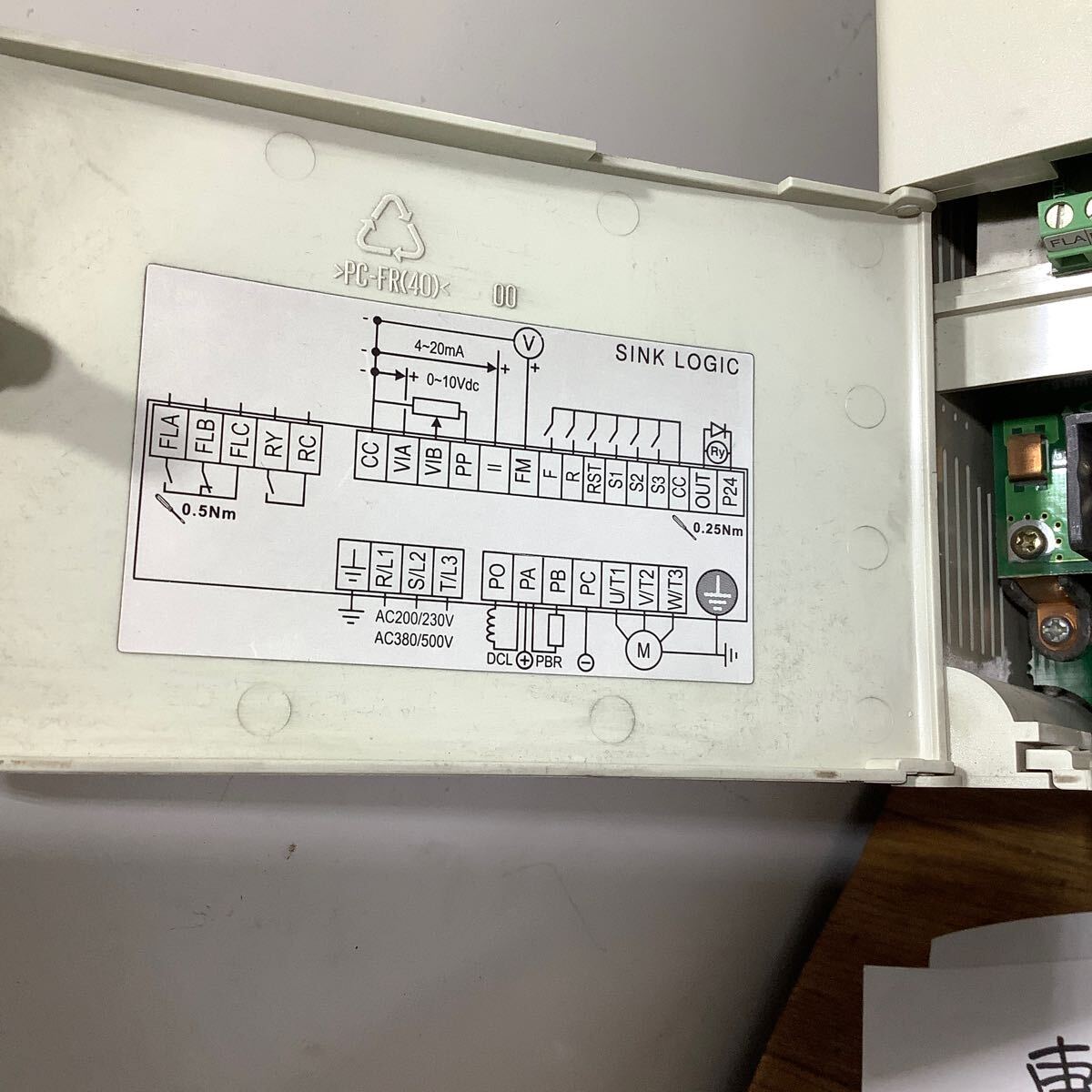 東芝 インバーター 3、7kwVFS9-2037PM -AN 中古品現状渡し品です。一般通電まで済みです。_画像6