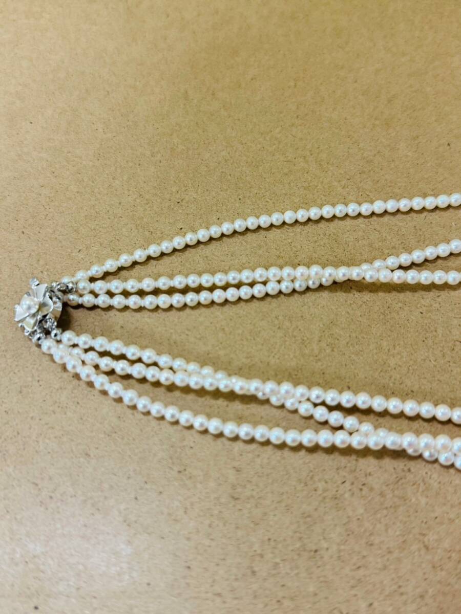 [GSA-234] K14WG necklace earrings pearl approximately 3mm 7.5mm pearl white gold gold jewelry accessory lady's set used 